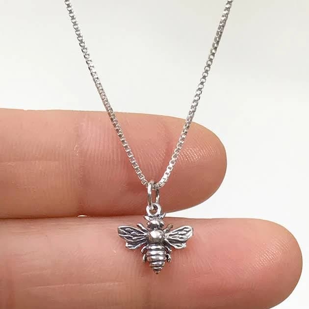 Sterling Silver Bumble Bee Charm Necklace
