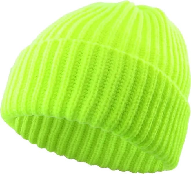 Mega Ribbed Beanie Neon Lime