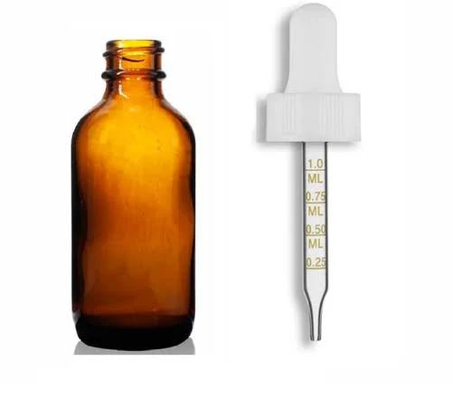 2 oz Amber Glass Bottle with Dropper