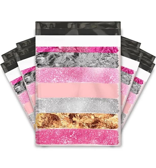 Pink Strokes Poly Mailers