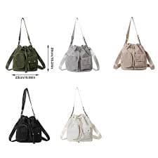 All-Matching Crossbody Bag for Women Drawstring Shoulder Bag Trendy Handbag Korean Styles Work Bag Casual Bucket Bag Khaki | Fruugo IL