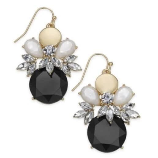Charter Club Crystal Cluster Drop Earrings