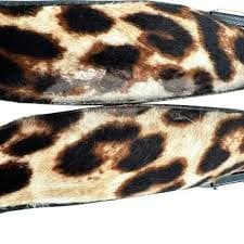 TORY BURCH Women's‎ 10.5 Brown Haircalf Leather Gigi Leopard Print Ballet Flats