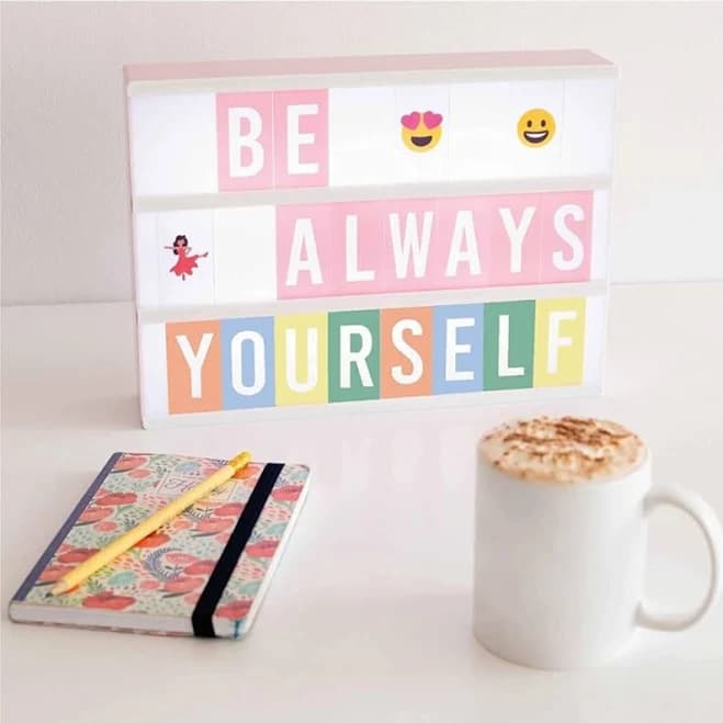 Brady Pink Cinema Light Box With 400 Letters & Emojis, Led Light Box Home, Office & Ro - New Home | Color: Pink