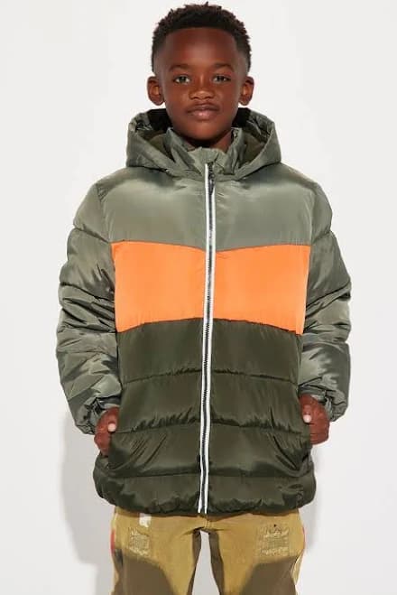 Fashion Nova Mini Keep It Rising Colorblock Puffer Jacket