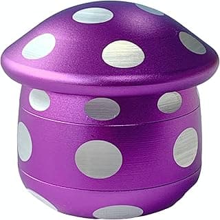 Mushroom Shape Grinder, Durable Aluminum Alloy Grinder, Kitchen Spice, Pepper Grinder Set, 2.5 inches (Purple)