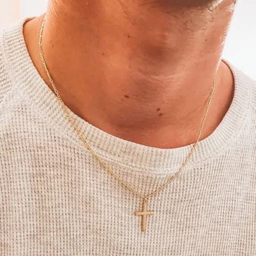 14K Gold Filled Men's Cross Necklace