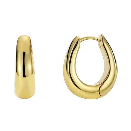 Women's Chunky Gold Plated Huggie Earrings