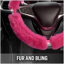 Custom Accessories Pink Fluffy Bling SWC Pink 34376PY | O'Reilly Auto Parts