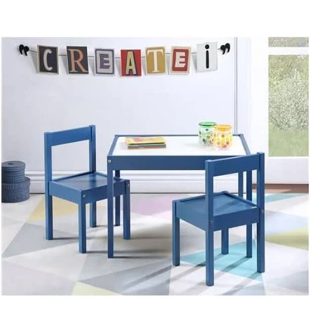 Gibson Kids 3-Piece Dry Erase Table & Chair Set Olive & Opie
