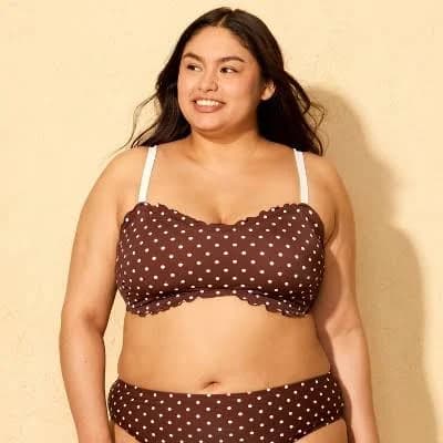 Wild Fable Women's Ruffle Edge Bandeau Bikini Top