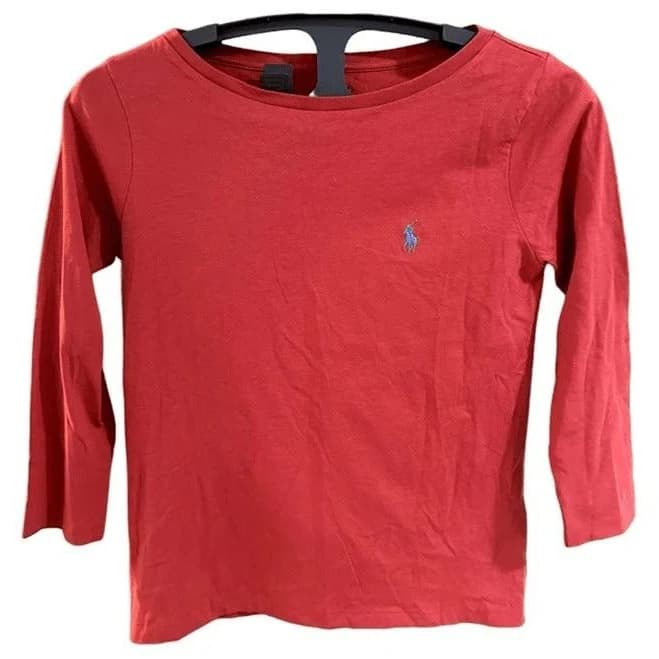 Polo Ralph Lauren Women’s Red With Blue Pony Logo Long Sleeve Shirt