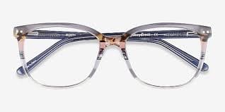 North Square Gray Striped Glasses for Women | Eyebuydirect