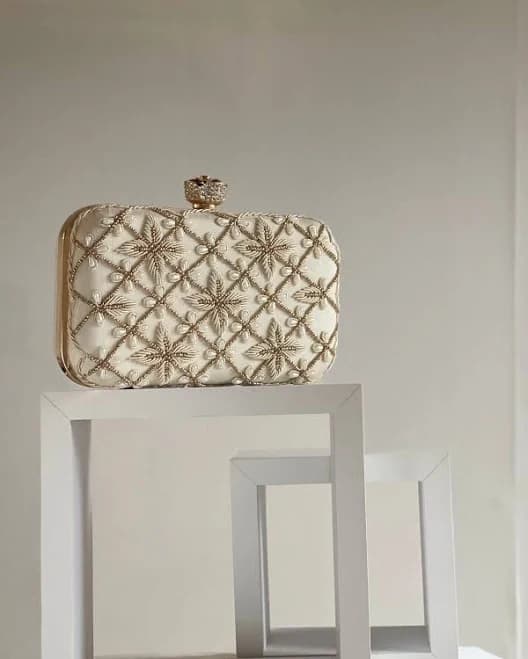 Embroidered Rectangle Clutch Bag