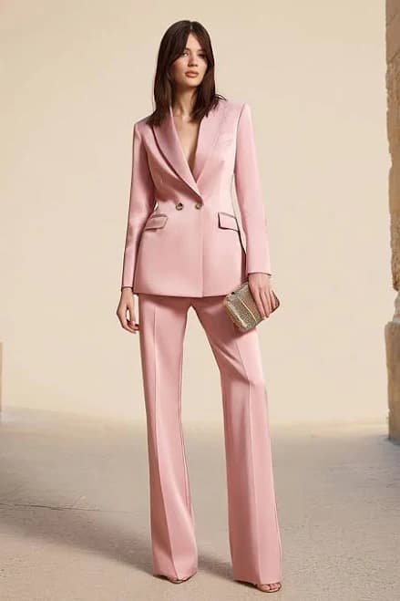 Berylove Women 2-Piece Work Suit Peak Lapel Business Suit