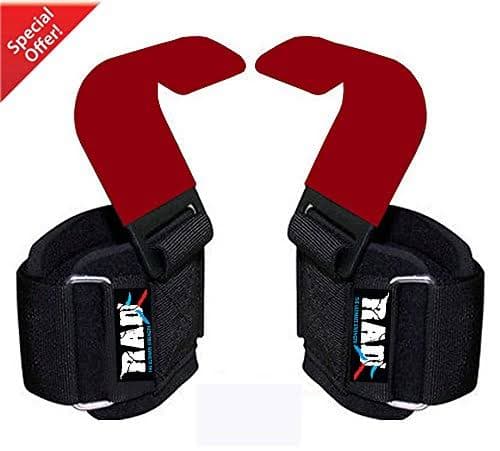 Rad Weight Lifting Hooks Heavy Duty Lifting Wrist Straps for Pull-ups