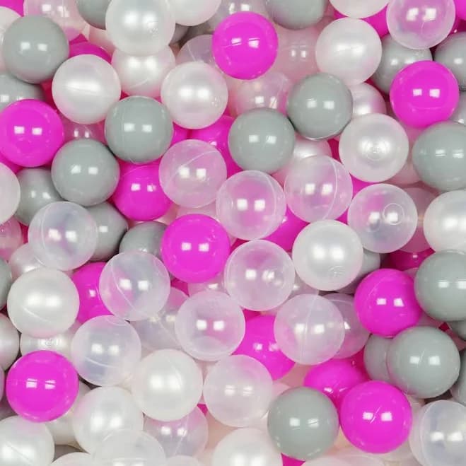 Balls for Ballpit ø7cm 25pcs Pearl, Transparent, Grey, Pink