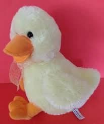 Plump Plush Pastel Yellow Duckling with Orange Beak & Feet
