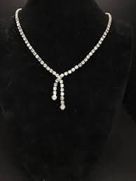 Vintage Silver Tone Rhinestone Necklace - Etsy