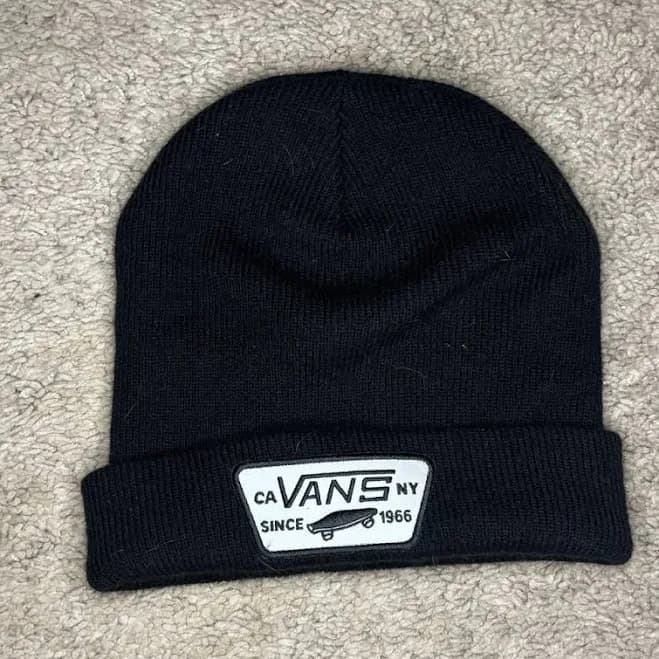 Vans Accessories | Vans Classic Black Knit Hat | Color: Black/White | Size: Os | Sumatime6367's Closet