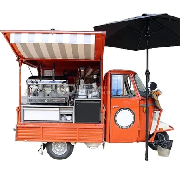 Custom Mobile Food Cart Ice Cream Truck Mobile Kitchen Hot Dog Stand Tricycle Coffee Food Kiosk
