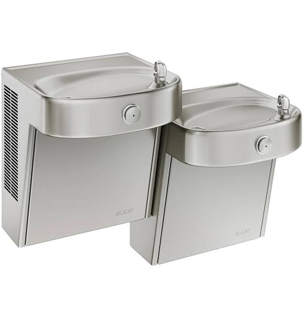LVRCHDTL8SC Elkay Wall Mount Heavy Duty Vandal-Resistant Bi-Level Ada Cooler Filtered Refrigerated Stainless