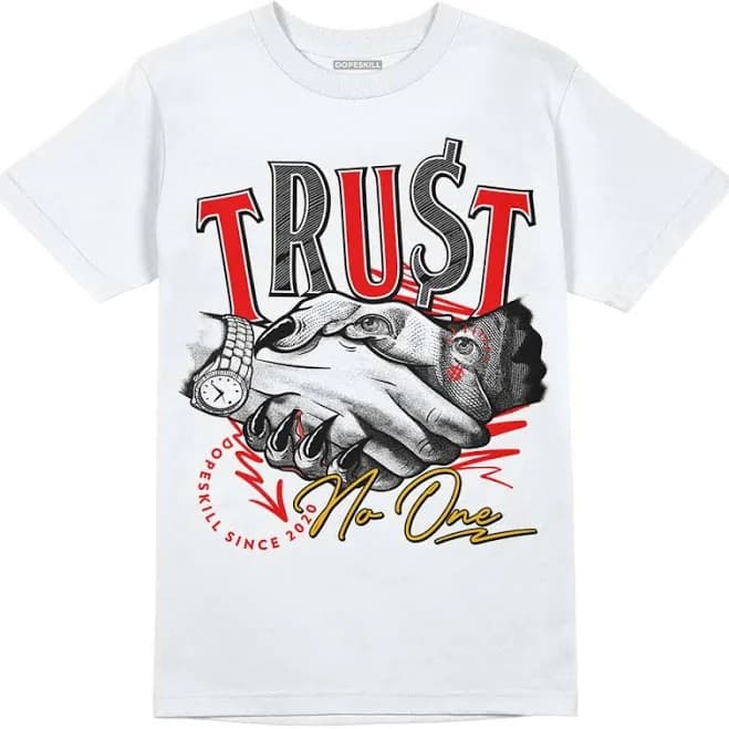 Adult Red T-Shirt Trust No One DopeSkill Streetwear Graphic Tee