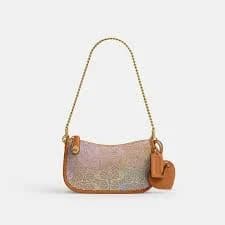 Coach Swinger Bag 20 With Chain In Crystal Signature Jacquard