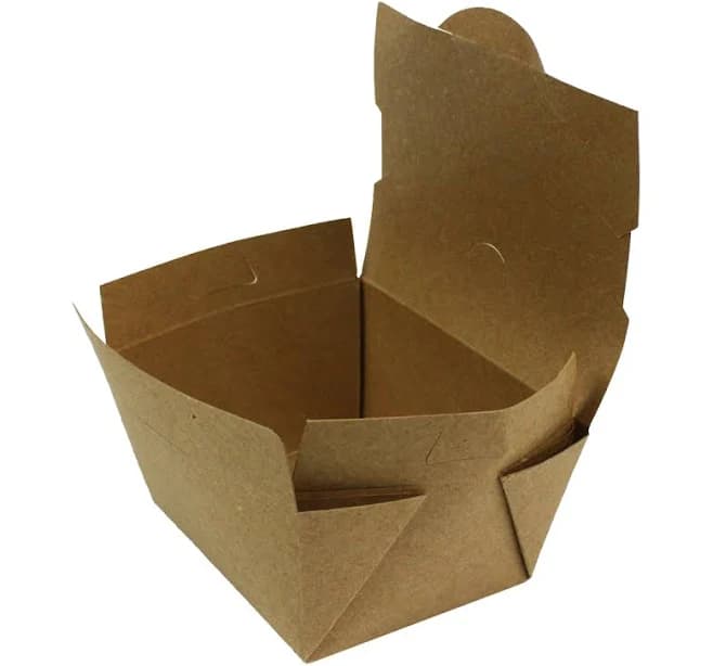 Yocup Flip Top #1 Kraft Vented Takeout Paper Box