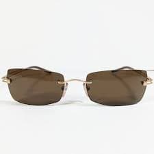 Givenchy × Vintage Givenchy SGV 004 Gold/Brown Vintage Slim Rimless Sunglasses | Grailed