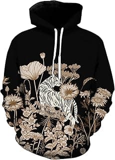 Unisex Graphic Hoodies, 3D Novelty Pullover Sweatshirt, Xmas Men Women Teen Boy Gifts, Black White Galaxy Print Flag