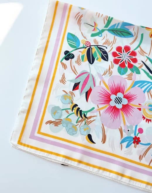 Floral Print Bandana Scarf