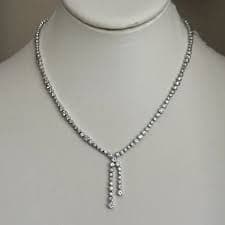 Vintage | Jewelry | Solid Sterling Silver Bezel Set Cubic Zirconia Necklace | Poshmark