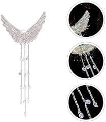 Amazon.com : Lurrose Rhinestone Studded Tassel Hair Clip Silver Angel Wing Bobby Pin 5.70 Inch Decorative Sparkling Hair Accessory for Women Girls Bridal : Beauty & Personal Care
