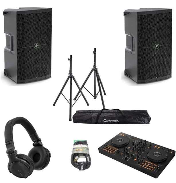 Pioneer DJ DDJ-FLX4 CLUB Package 01 with DJ Controller, Speakers, Stands and Headphones