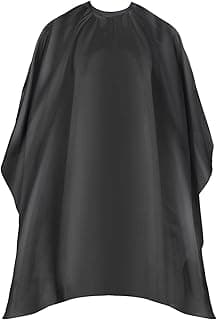 Professional Hair Cutting Cape with Adjustable Snap Closure, Salon Barber Cape,Waterproof Hairdressing Salon Cape - 57" x 51"(Black)