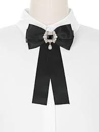 Amazon.com: Elerevyo Women's Ribbon Bow Tie Bowknot Costume Elegant Bow Ties with Beads One Size Black : Clothing, Shoes & Jewelry