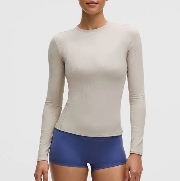 Lululemon Wundermost Ultra-Soft Ribbed Nulu Crewneck Long-Sleeve Shirt
