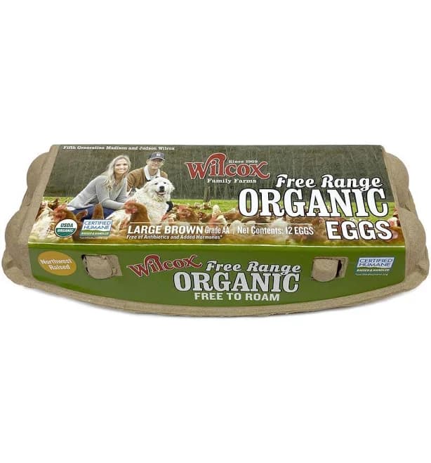 Wilcox Family Farms Large Brown Free Range Eggs, Organic, 15 x 1 dozen