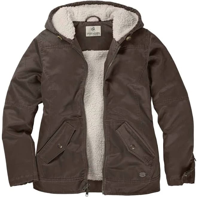 legendary whitetails Women's Sherpa Jacket Women's Hooded Chore Coat Stylish Outerwear Regular