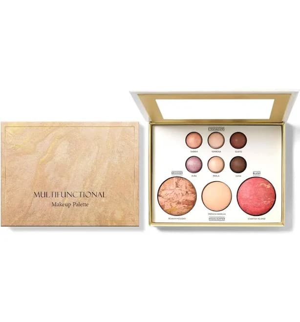 AMZ A Multi-Functional Makeup Palette Featuring Gilded Eyeshadow, Contouring, Blush, Highlighter, And Eye-Lifting baked beauty