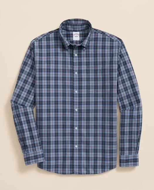 Brooks Brothers Men's Poplin Plaid Shirt