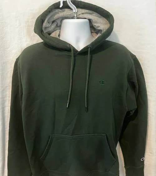Champion Sweatshirt Hoodie Green With Gray Inside Hood Men’s Medium