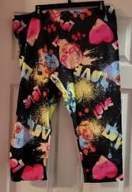 NOBO/NO BOUNDARIES JUNIOR M (7-9) CAPRI LEGGINGS SKULL, LOVE, HEARTS NWT | eBay