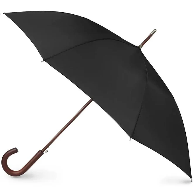 Classic Solid Wood Stick Umbrella Black
