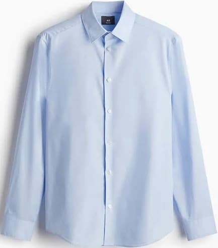 Men - Light blue Regular Fit Easy-iron Shirt - Size: XS - H&M