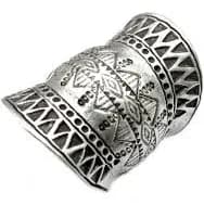 Sterling Silver Ethnic Wide Band Statement Ring with Geometric Engraving, Handmade Boho Tribal Gypsy Adjustable Cuff Ring, Thumb ring