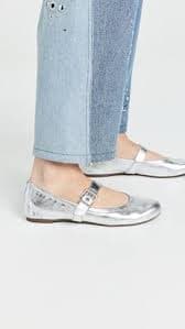SCHUTZ Women's Calita Ballet Flats, Prata, Silver, Metallic, 6 Medium US | Flats - Amazon.com