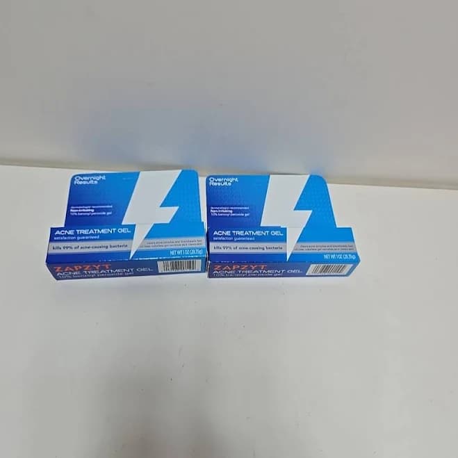 Lot Of 2 Zapzyt Maximum Strength Acne Treatment Gel 1 Oz Each Exp 2/27
