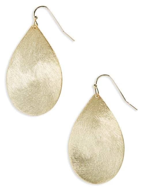 Nordstrom Brushed Teardrop Gold Earrings